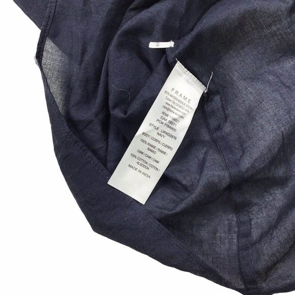 Frame Navy Blue Mini Slip Dress Women's Medium Lightweight Adjustable Lining - Picture 3 of 4